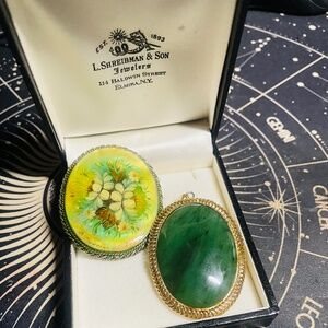 Vintage Jade Brooch and Pendant